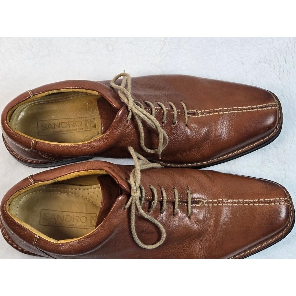 SANDRO Comfort Gel Mens Brown Leather Lace‎ Up Shoes Size 11 D